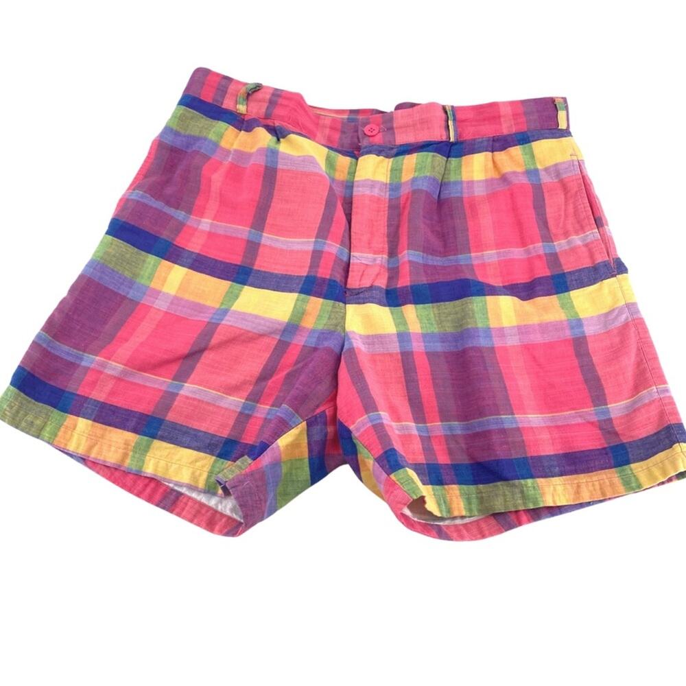 Vintage Jordache pink plaid shorts men’s size 34
